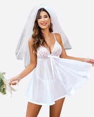 Floral Lace Babydoll Mesh Lingeries