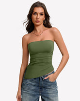 Strapless Tube Top Double Lined & Non-Slip Tops