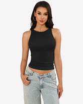 Tank Tops Ribbed Mock Neck Racerback Top