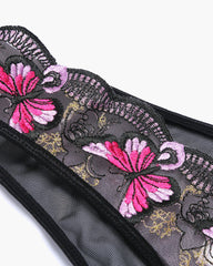 Embroidered Mesh Panties