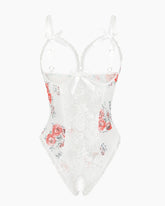 Floral Print Lace Mini Bodysuit