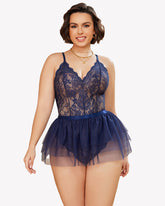 Plus Size Lace Teddy V Neck Nighty