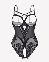 Floral Lace Crotchless Teddy Mini Babydoll
