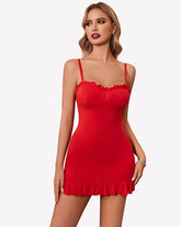 Ruffle Full Slip Modal Bodycon Chemise