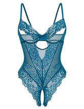 Sheer Deep V Lace Teddy Bodysuit