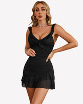 Ruched Ruffle Hem Bodycon Boat Neck Mini Dress