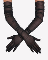 Long Sheer Tulle Mesh Gloves Elbow Length Opera Gloves