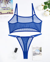 Mesh See-Through Camisole Bra 2-pcs Set