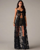 Strapless Heart Rhinestone Sheer Maxi Dress ¨C Corset Style Mesh Long Lingerie Gown