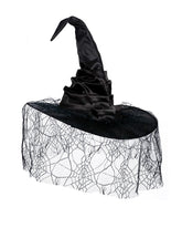 Halloween Witch Hat with Spider Web Veil