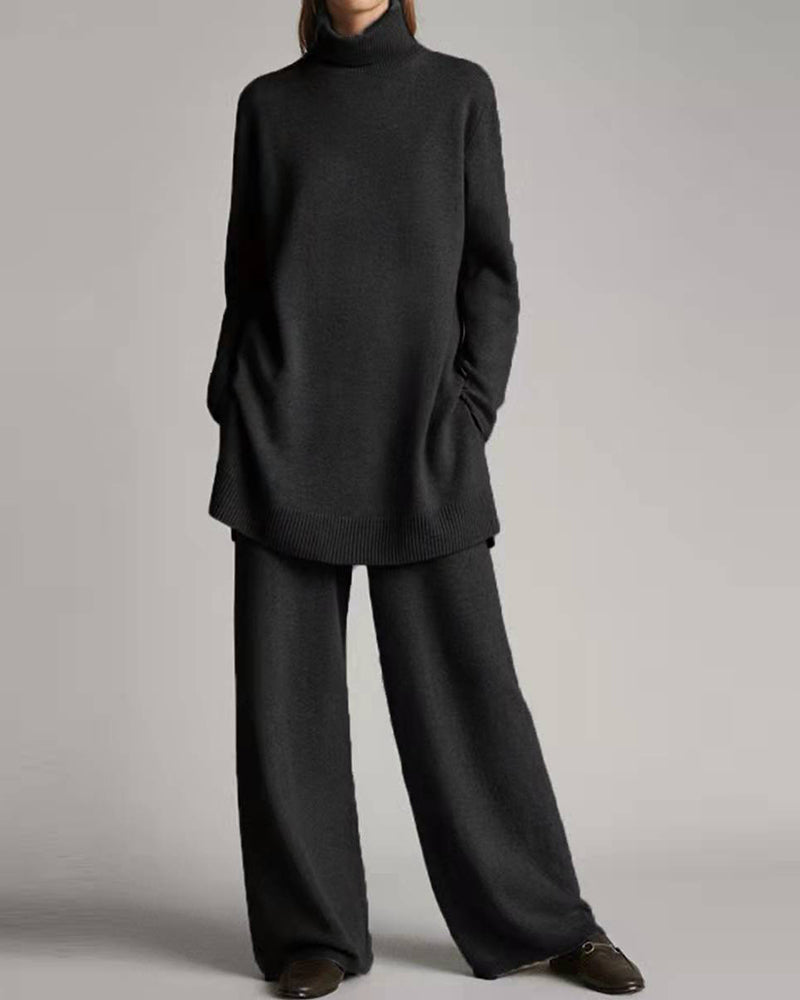 Sweater Top Wide Leg Pants Sets