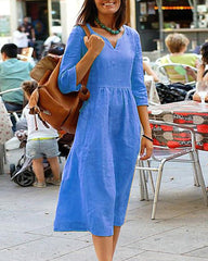 Loose Cotton Linen Beach Dresses