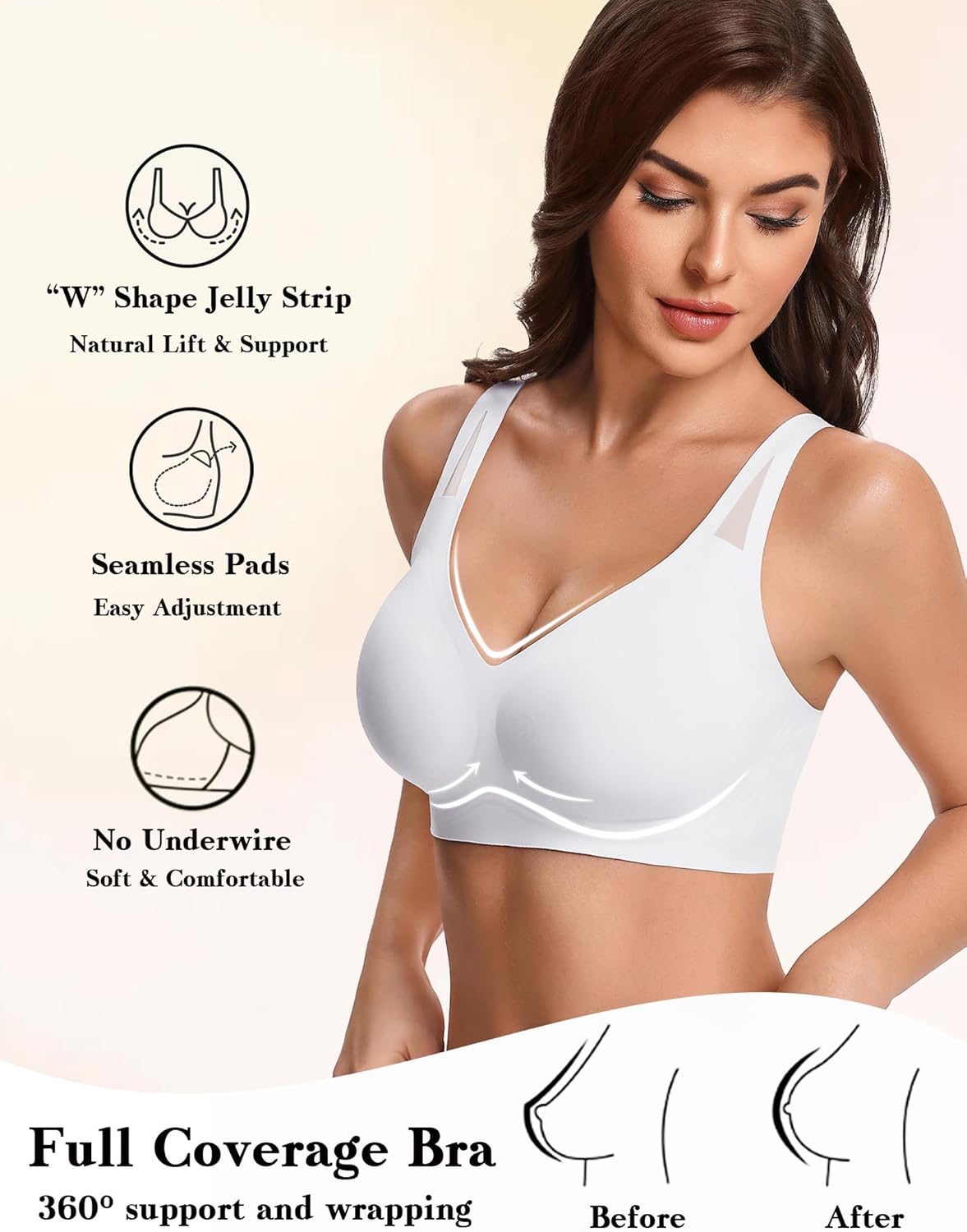 No Underwire Bras Full Coverage Wireless Bra