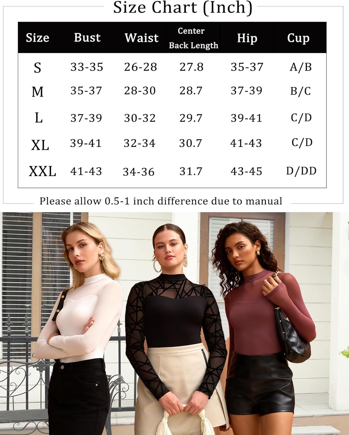 Mock Turtle Neck Sheer Mesh Bodysuit