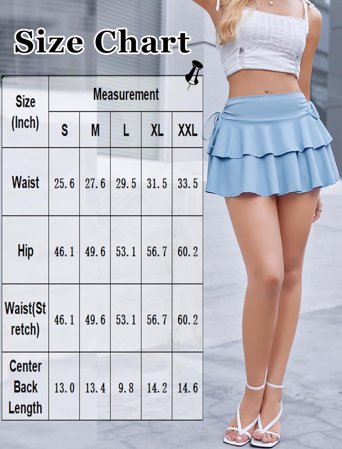 Pleated Mini Skirt Ruffle Layered Skirts