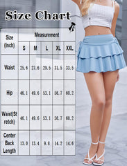 Pleated Mini Skirt Ruffle Layered Skirts