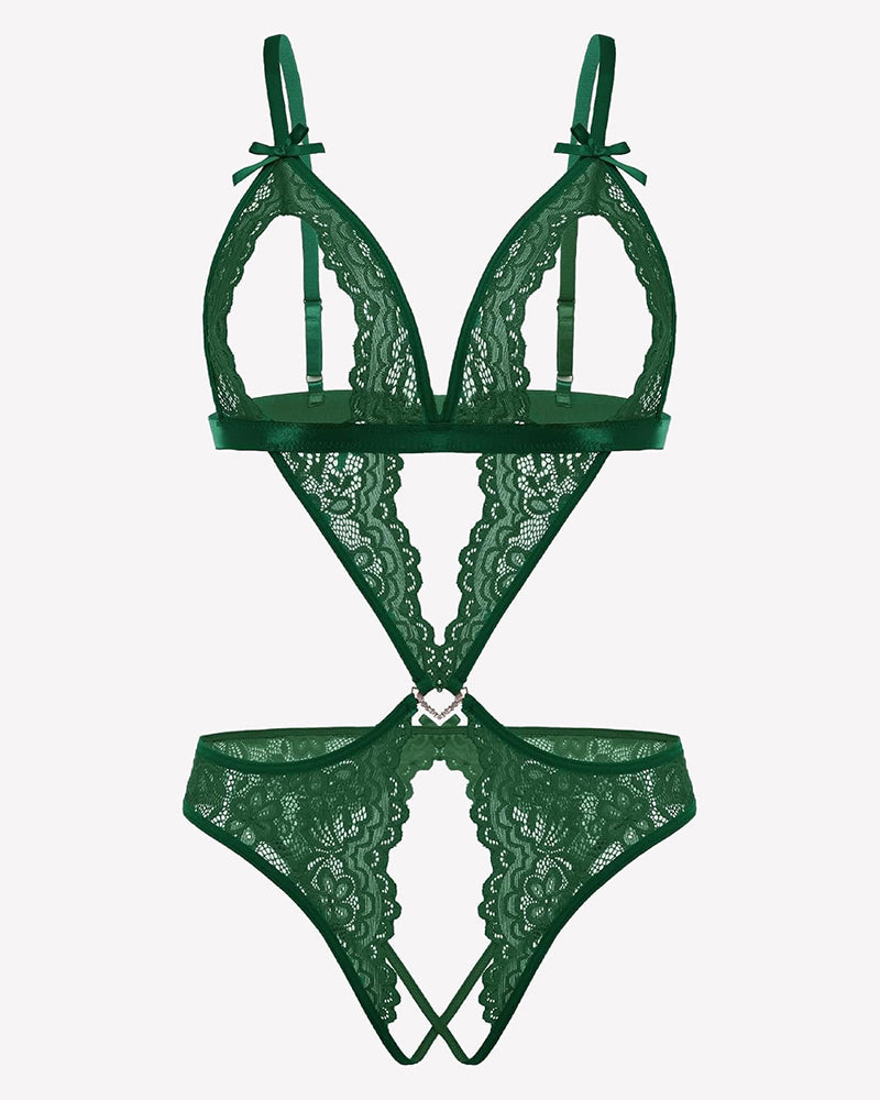 Lace Deep V Teddy Bodysuit
