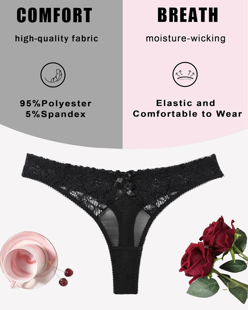Mesh Lace Thongs Low Waist Panties
