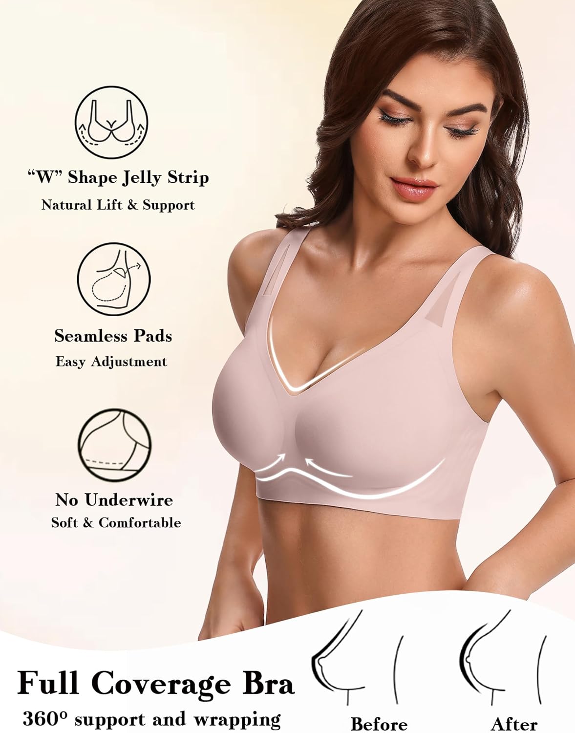 No Underwire Bras Full Coverage Wireless Bra
