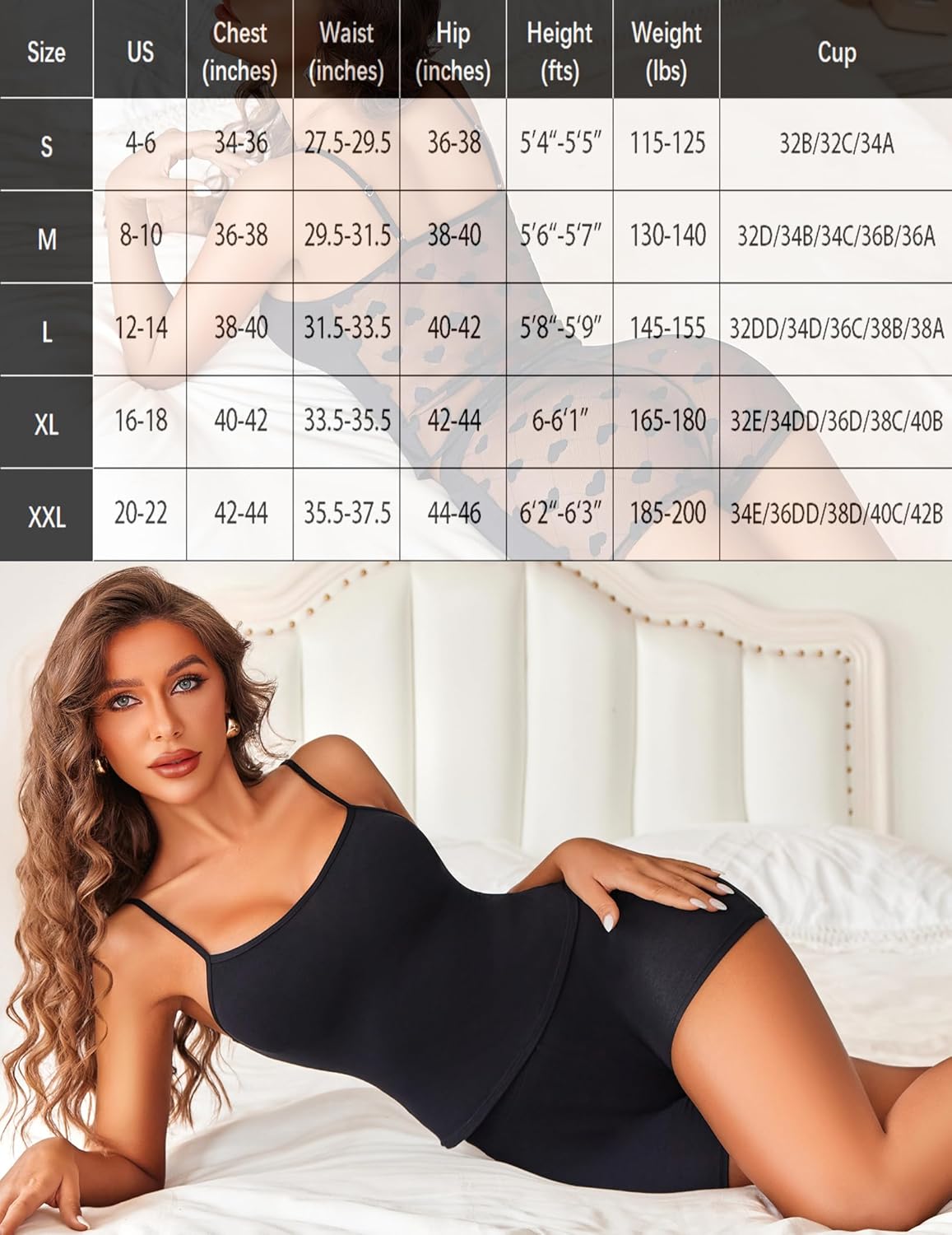Sheer Back Heart Lace Pajama Set