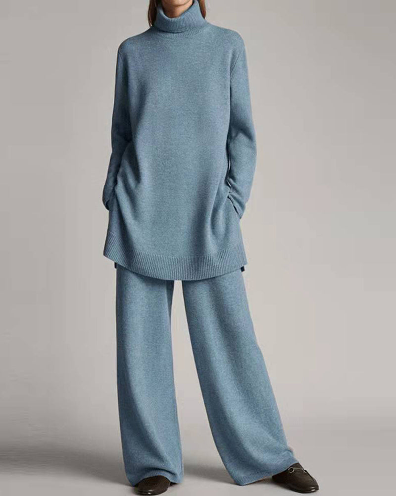 Sweater Top Wide Leg Pants Sets