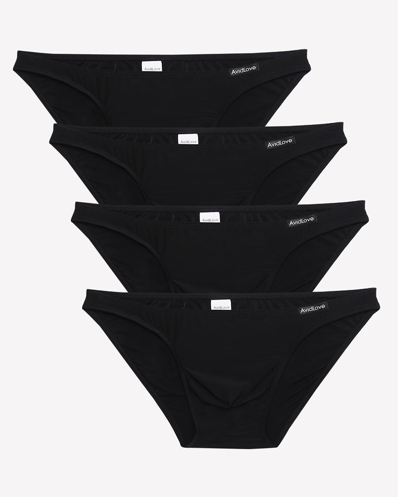 Men's Briefs 4 Pack Classic Low Rise Stretchy Nylon Hip Underwear