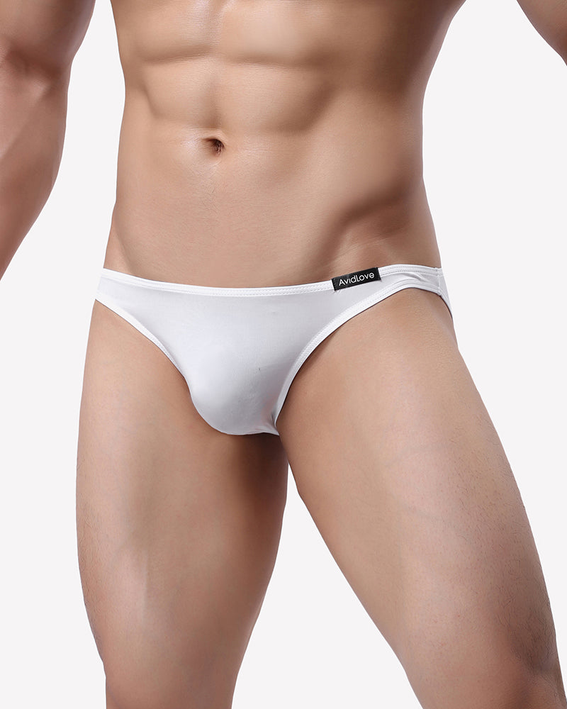 Men's Briefs 4 Pack Classic Low Rise Stretchy Nylon Hip Underwear