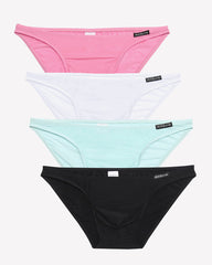 Men's Briefs 4 Pack Classic Low Rise Stretchy Nylon Hip Underwear