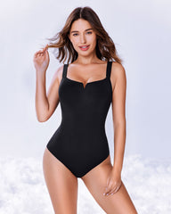 Square Neck Bodysuit Double Lined Shapewear
