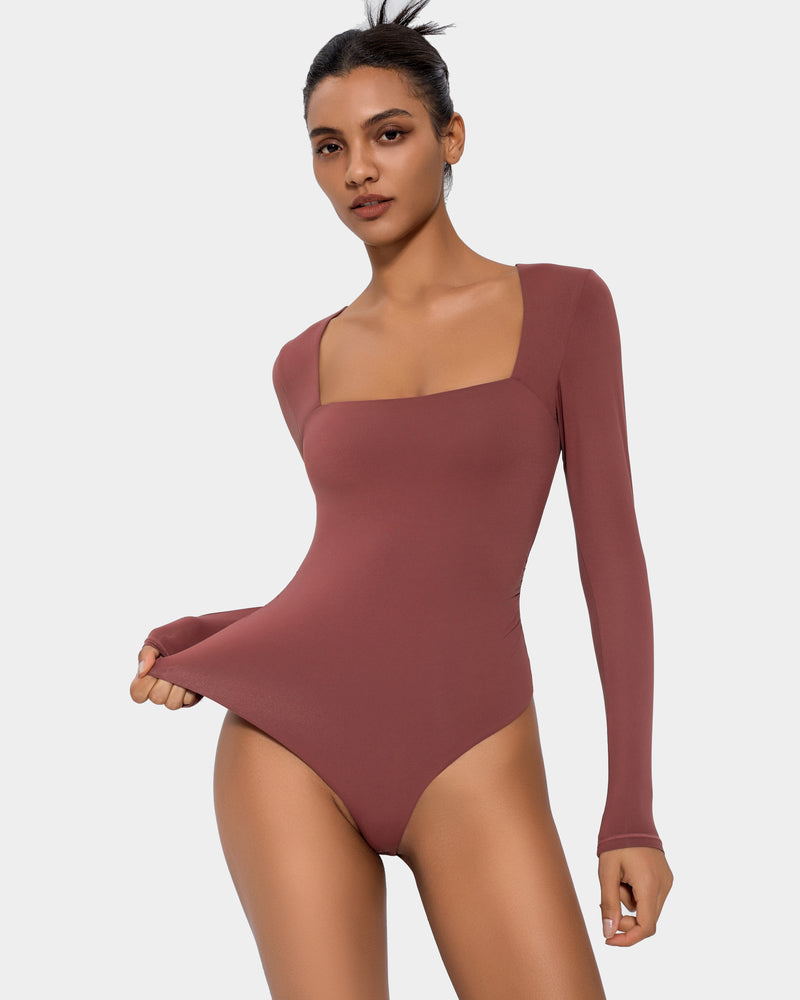 Square Neck Double Lined Shapewear Bodysuit