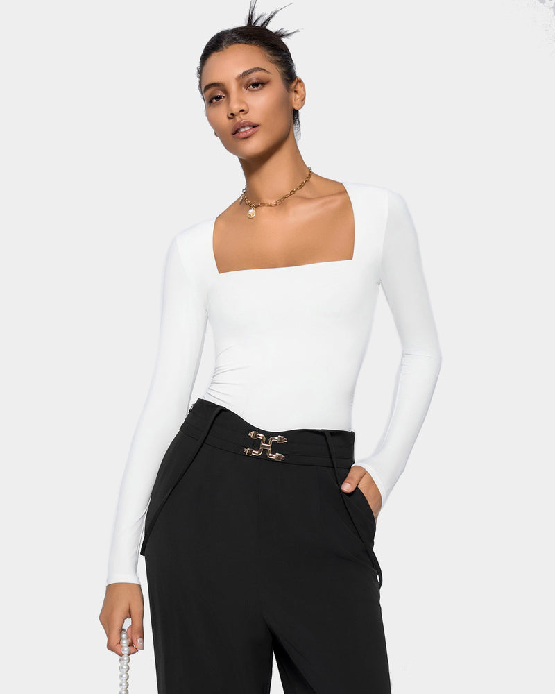 Square Neck Double Lined Shapewear Bodysuit