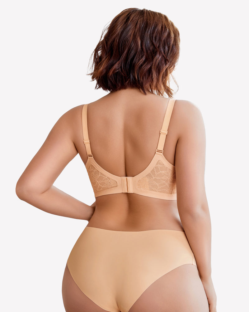 Wireless Lace Seamless Padded V Neck Bra