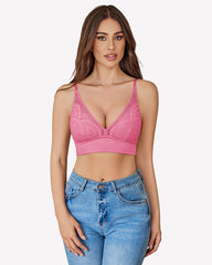 Wireless Bralette Mesh V Neck Bra