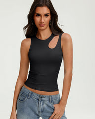 Hollow Out Crop Tank Top Y2K Fitted Going Out Concert Top