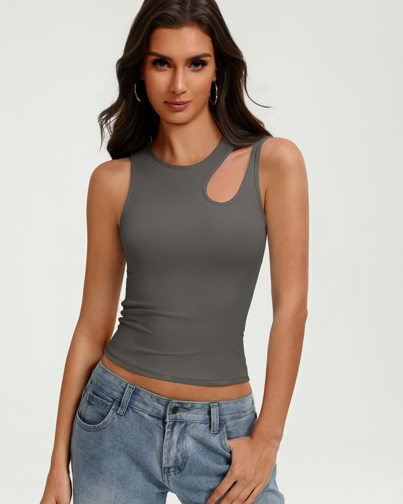 Hollow Out Crop Tank Top Y2K Fitted Going Out Concert Top