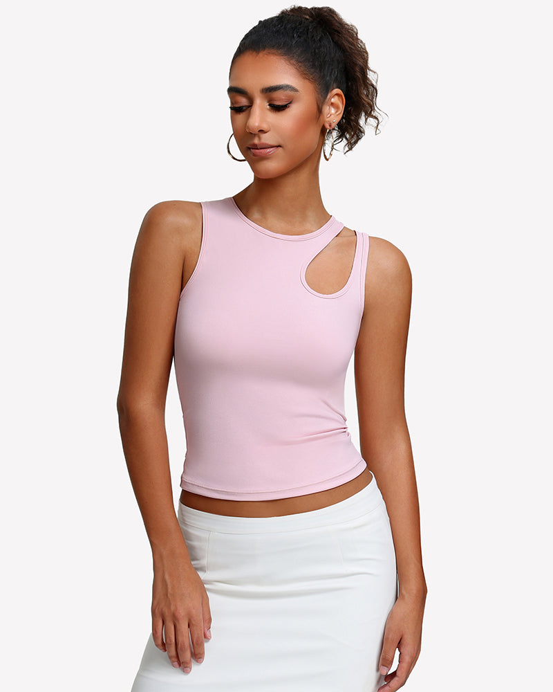 Hollow Out Crop Tank Top Y2K Fitted Going Out Concert Top