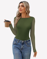 Mesh Long Sleeve Bodysuit