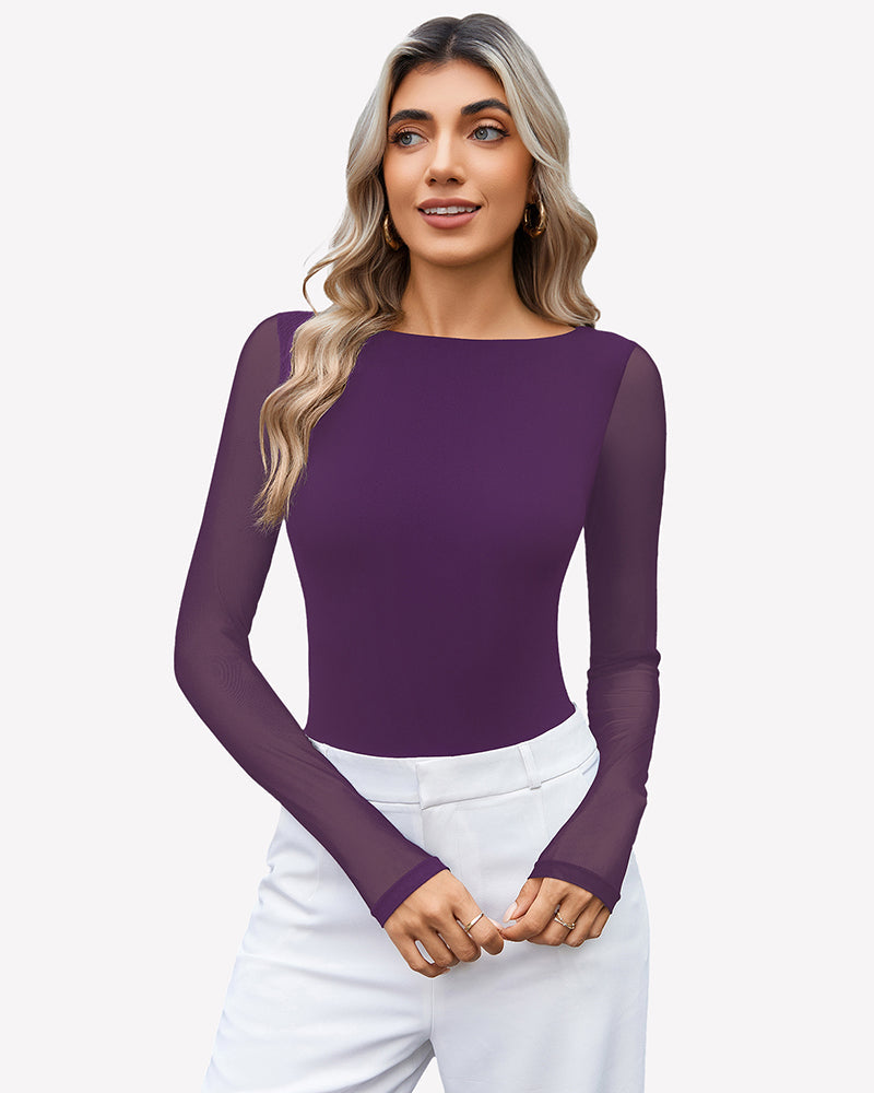 Mesh Long Sleeve Bodysuit