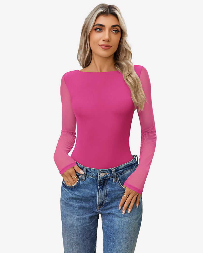 Mesh Long Sleeve Bodysuit