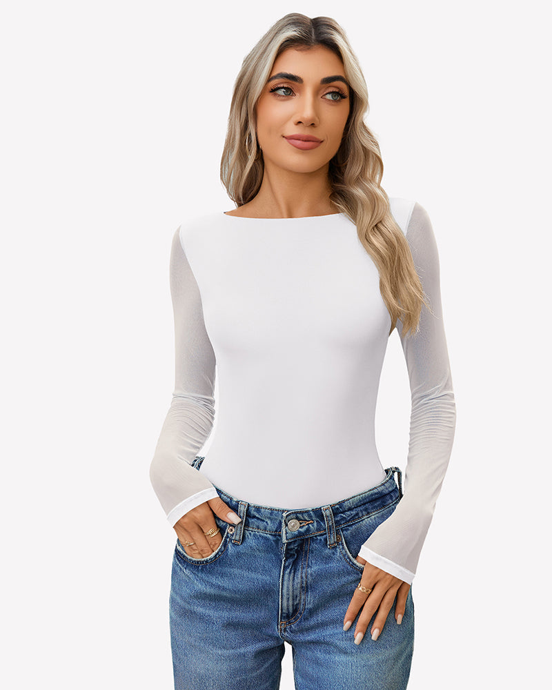 Mesh Long Sleeve Bodysuit
