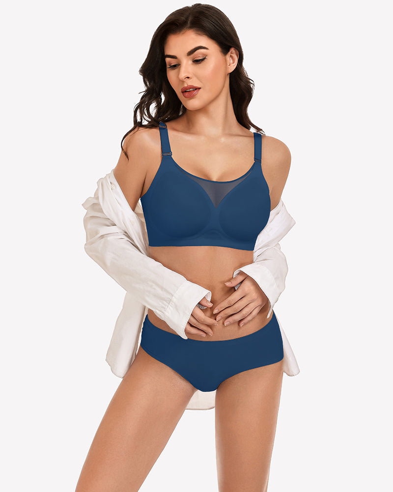 Seamless Push Up Full Coverage Bra Mesh Comfy Bralette