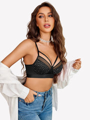 Rhinestone Wireless Bralettes Unlined Bra