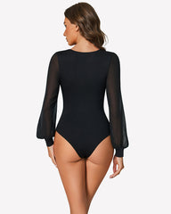 Puff Long Sleeve Bodysuit Leotards