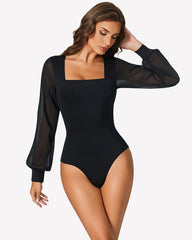 Puff Long Sleeve Bodysuit Leotards