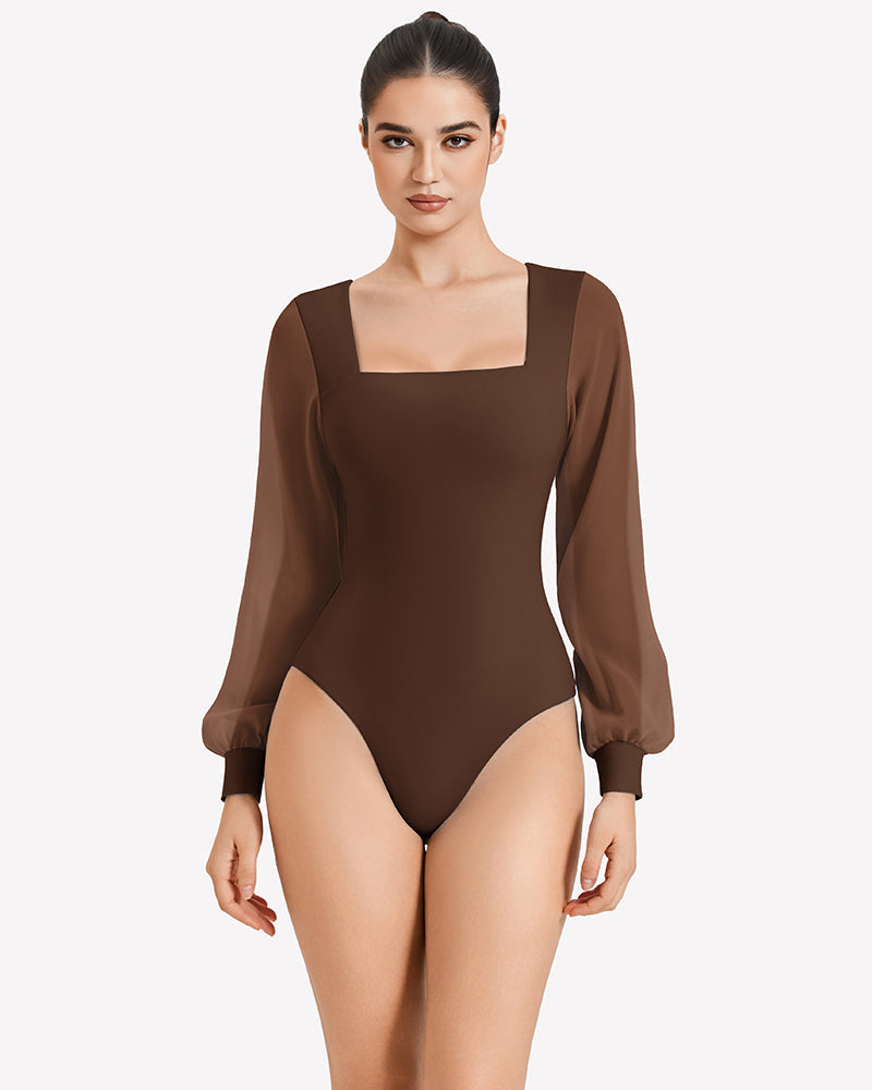 Puff Long Sleeve Bodysuit Leotards