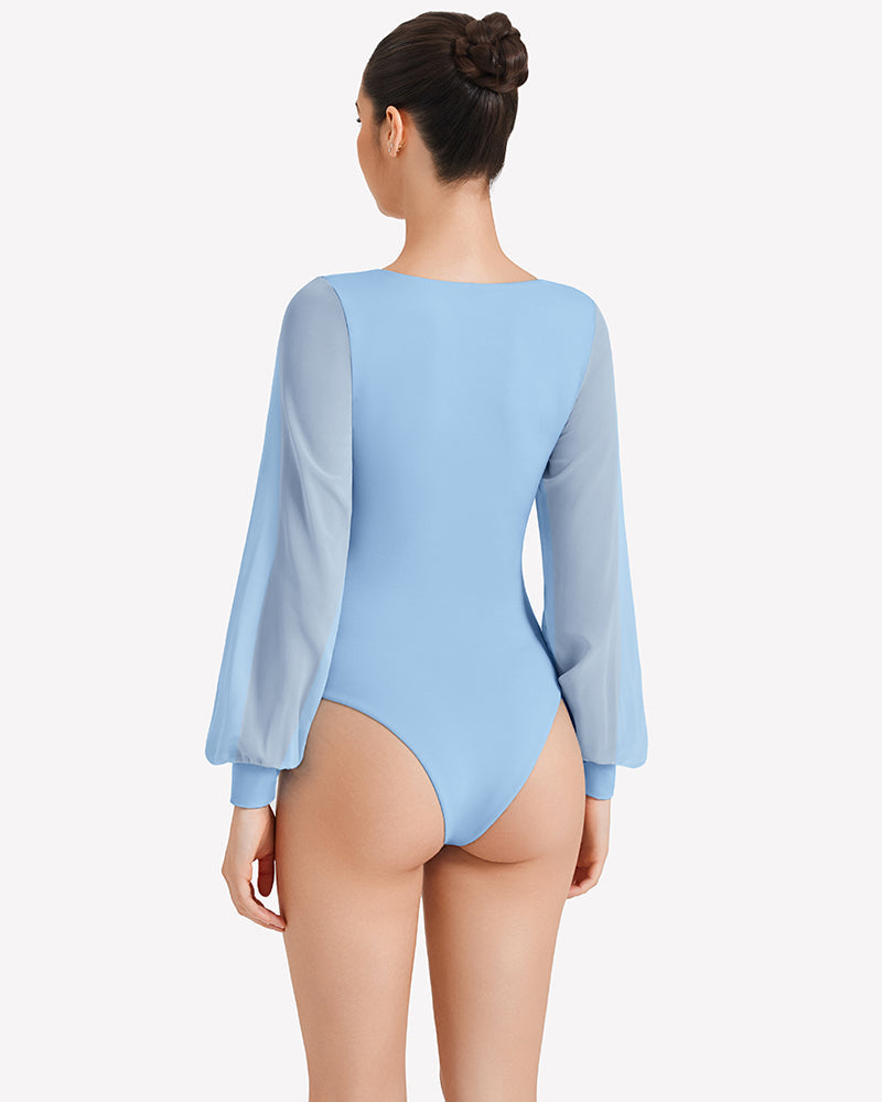 Puff Long Sleeve Bodysuit Leotards