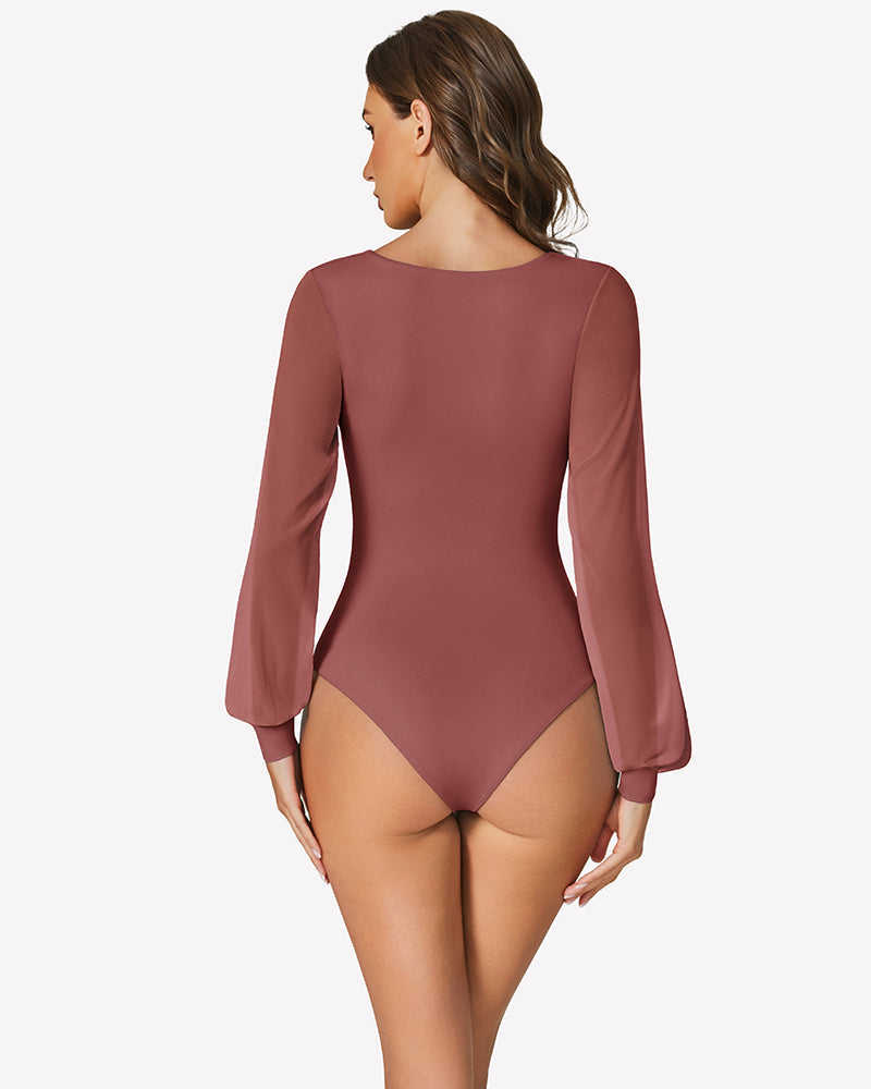 Puff Long Sleeve Bodysuit Leotards