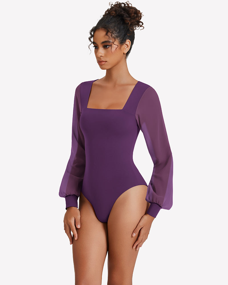Puff Long Sleeve Bodysuit Leotards