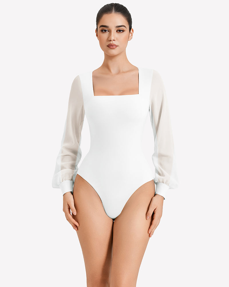 Puff Long Sleeve Bodysuit Leotards