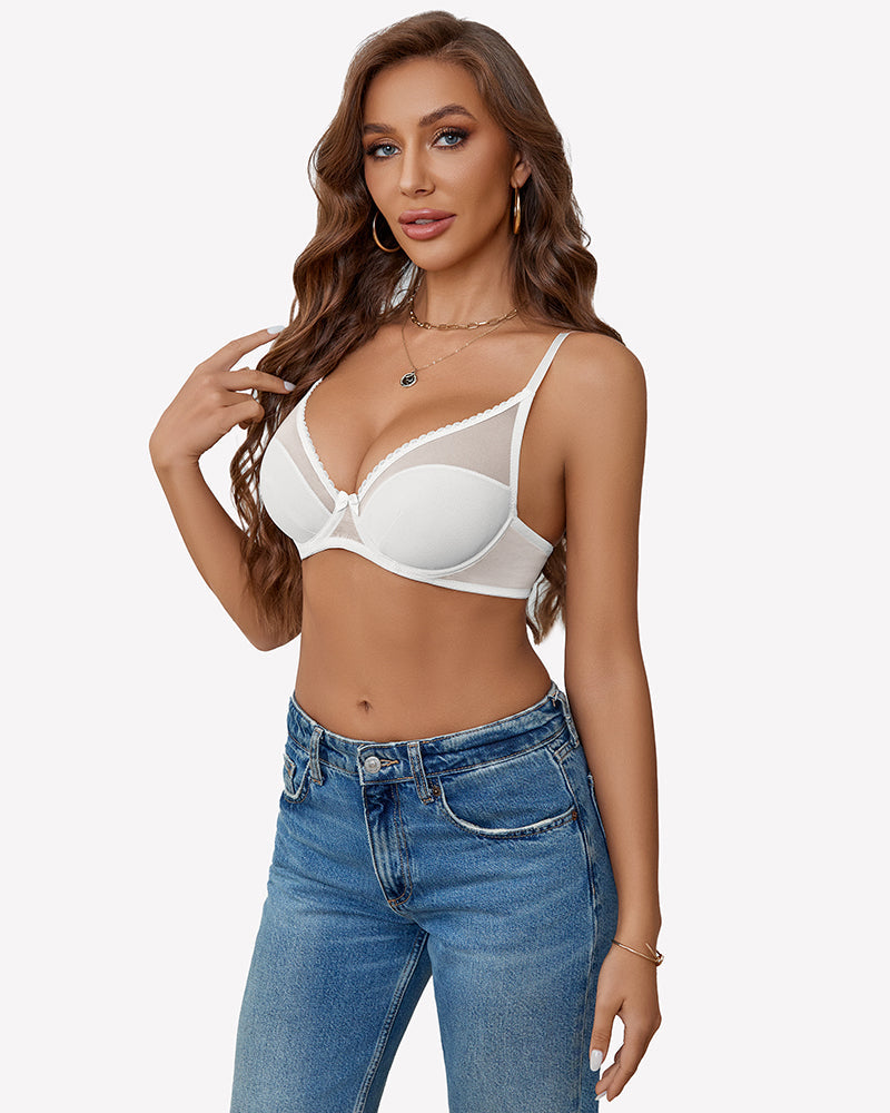 Mesh Underwire Bras Full Coverage Bra
